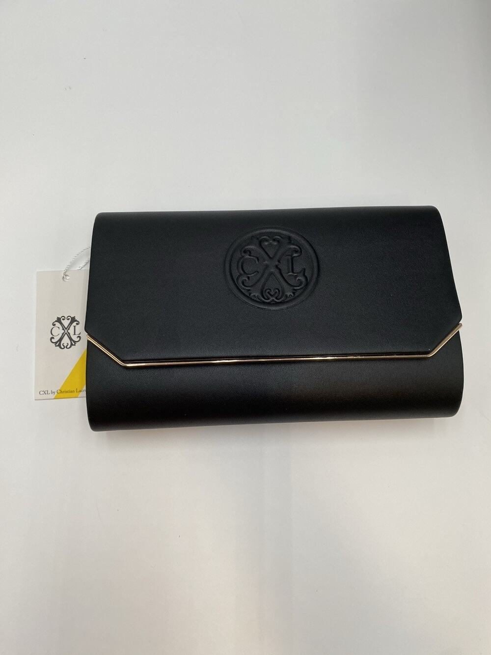 CXL By Christian Lacroix Madison Smooth Clutch Matte Black NWT MSRP $78